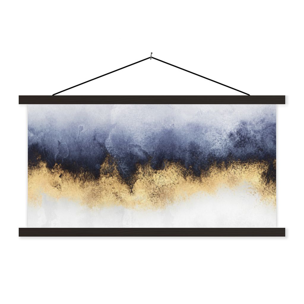 MuchoWow Textilposter Abstrakt - Gold - Luxus 60x30 cm mit schwarzem Rahmen - Textilien