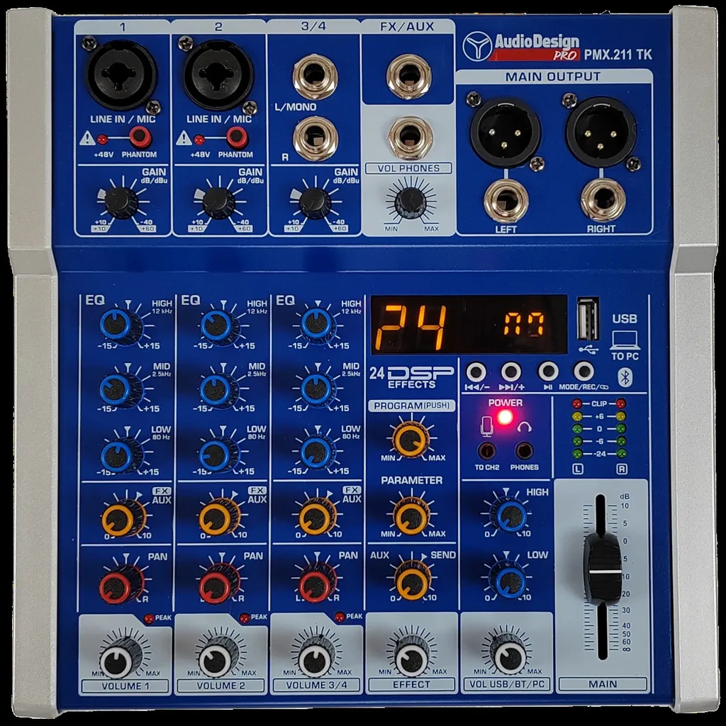 Table de Mixage AudioDesign PMX.211TK Interface USB et Bluetooth