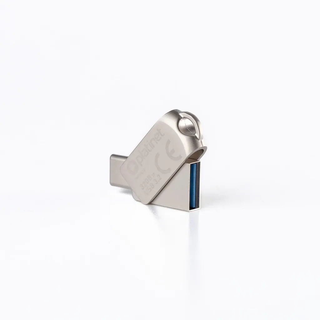 Clé USB 3.2 32 Go Platinet PMFMC32 - Transfert Rapide et Connecteur Type-C