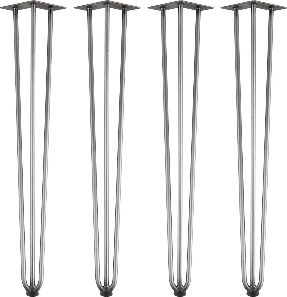 Pieds en Épingle à Cheveux Triple Entretoise en Acier Brut de 71 cm