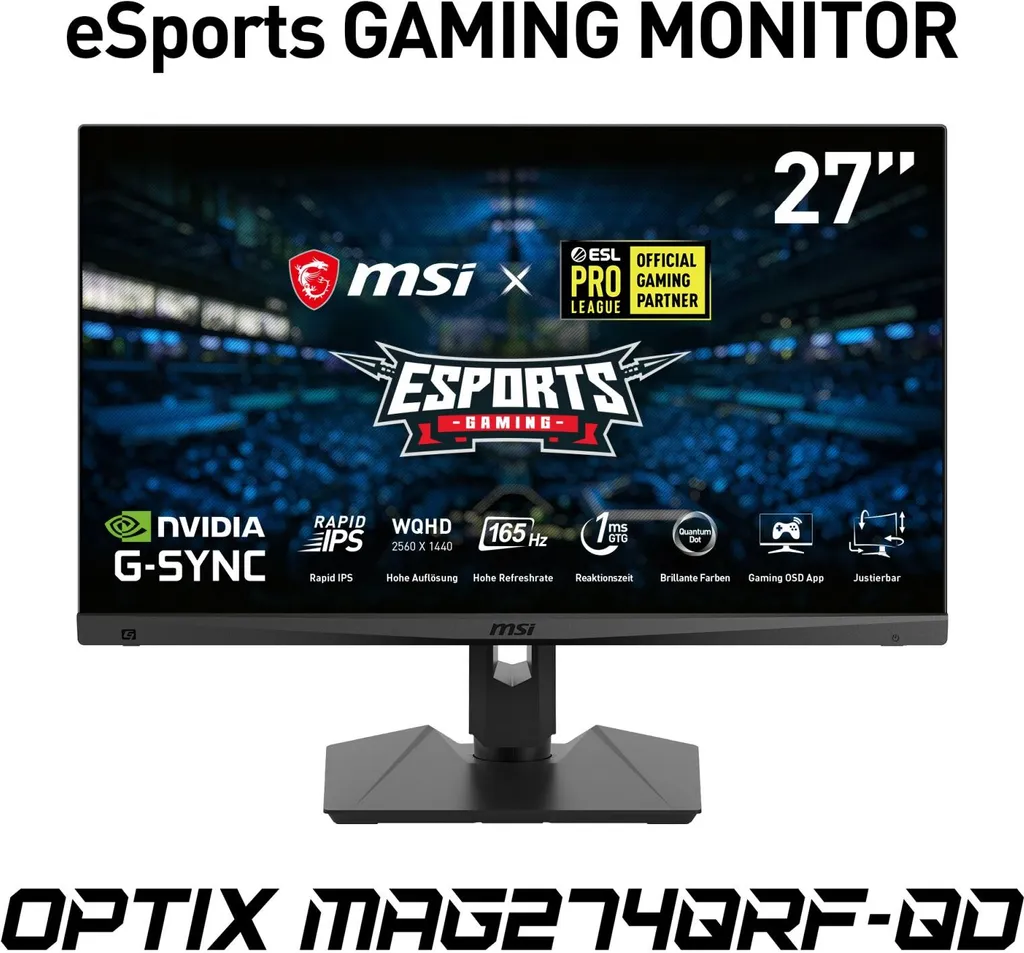 Écran PC MSI Optix MAG274QRF-QD Dalle Rapid IPS 1ms Quantum Dot Noir - 2