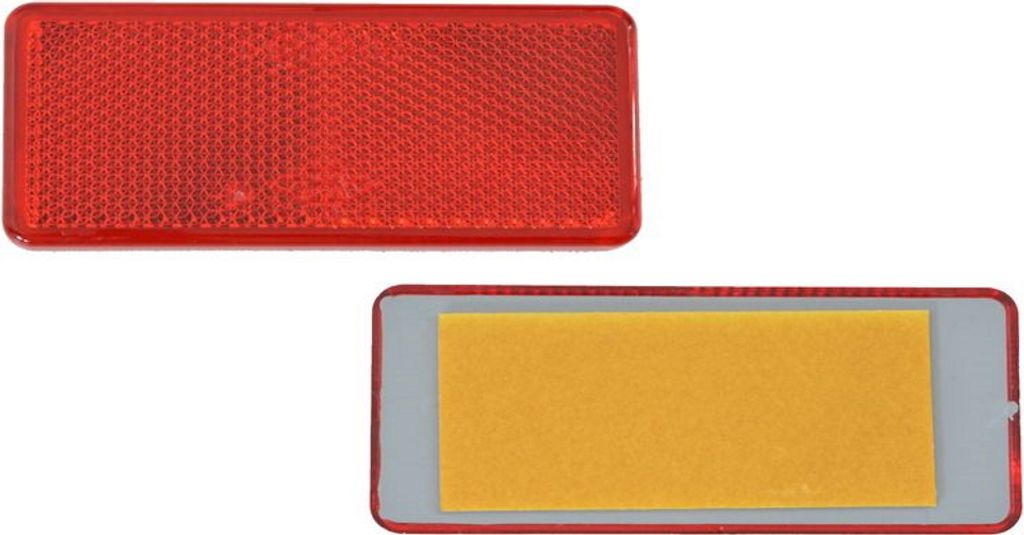 50 x Rückstrahler - Reflektor - Kleben - 90 x 40 mm - Rot - Prüfzeichen