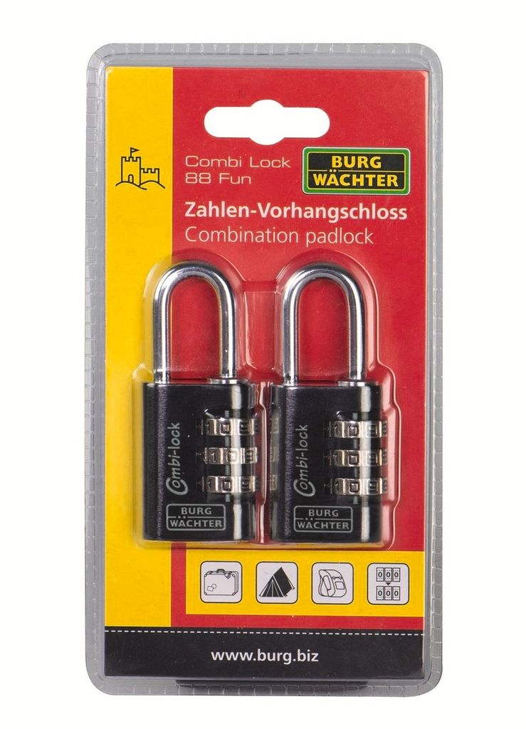 Burg-Wächter Zahlenschlösser - Set Duo 88 30 Black SB 4831