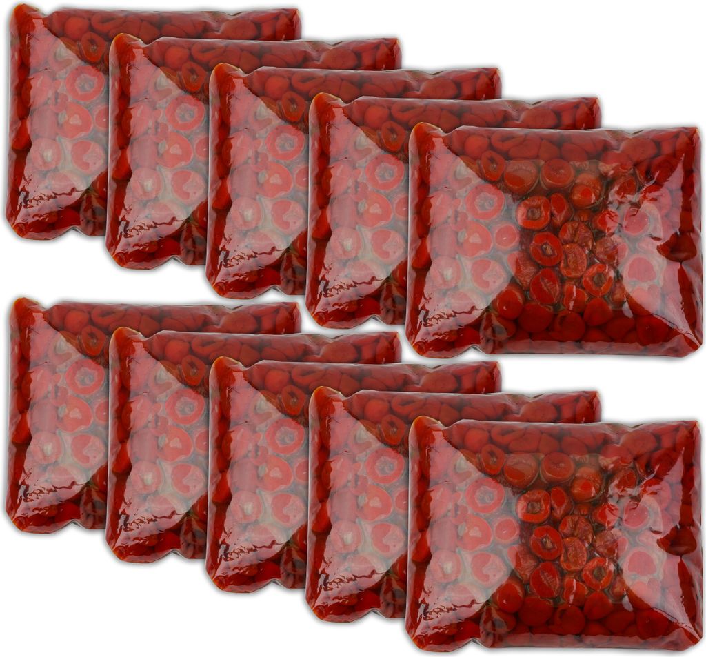 Food-United ungefüllte eingelegte Paprika Kirschpaprika 10x 2,5 KG südafrikanische Kirschpaprika aus Südafrika von CARARA, cherry peppers für A...