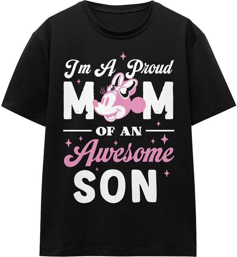 Minnie Mouse - "Proud Mom, Awesome Son" T-Shirt für Herren/Damen Uni TV19149 (XXL) (Schwarz)