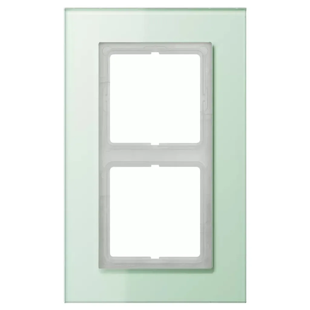 Jung Cadre Double LSP 982 GLAS - Finition Verre Blanc de la Gamme Les Couleurs