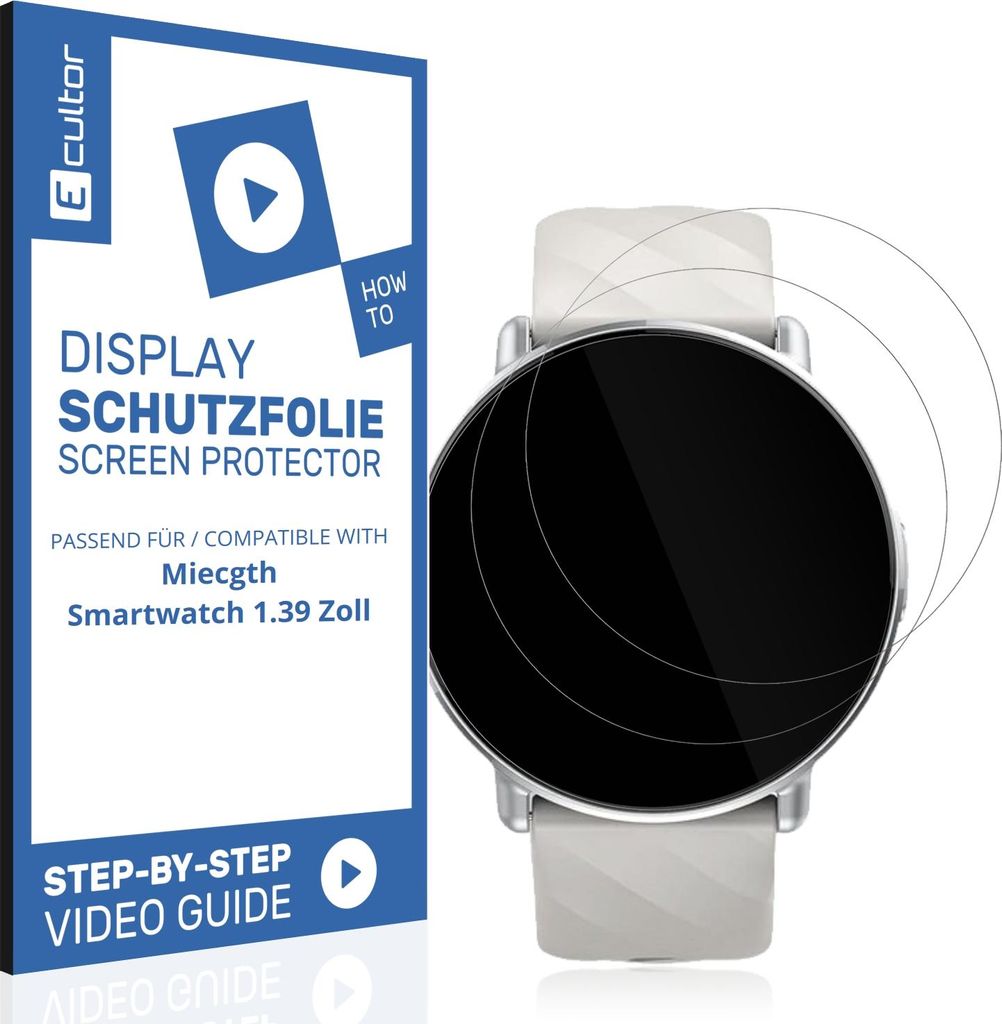 2x 3D Schutzfolie für Miecgth Smartwatch 1.39 Zoll Display Folie Flexibel Full Cover