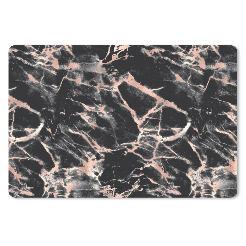 MuchoWow Mauspad Mousepad Roségold - Marmor - Muster - Schwarz 27x18 cm - Mousepads - Maus Mat - Pad - Mausunterlage - Büroartikel - Desk Matten
