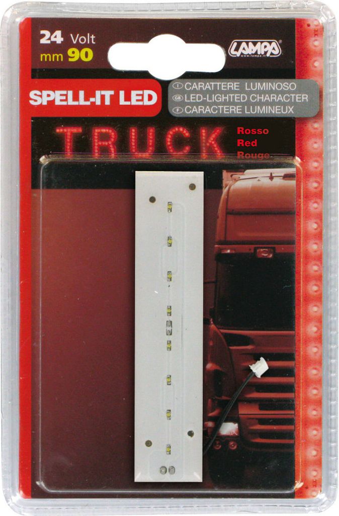 Klebebuchstabe Lampa LED Lampa Led, 90 mm, 24V - Rot - I