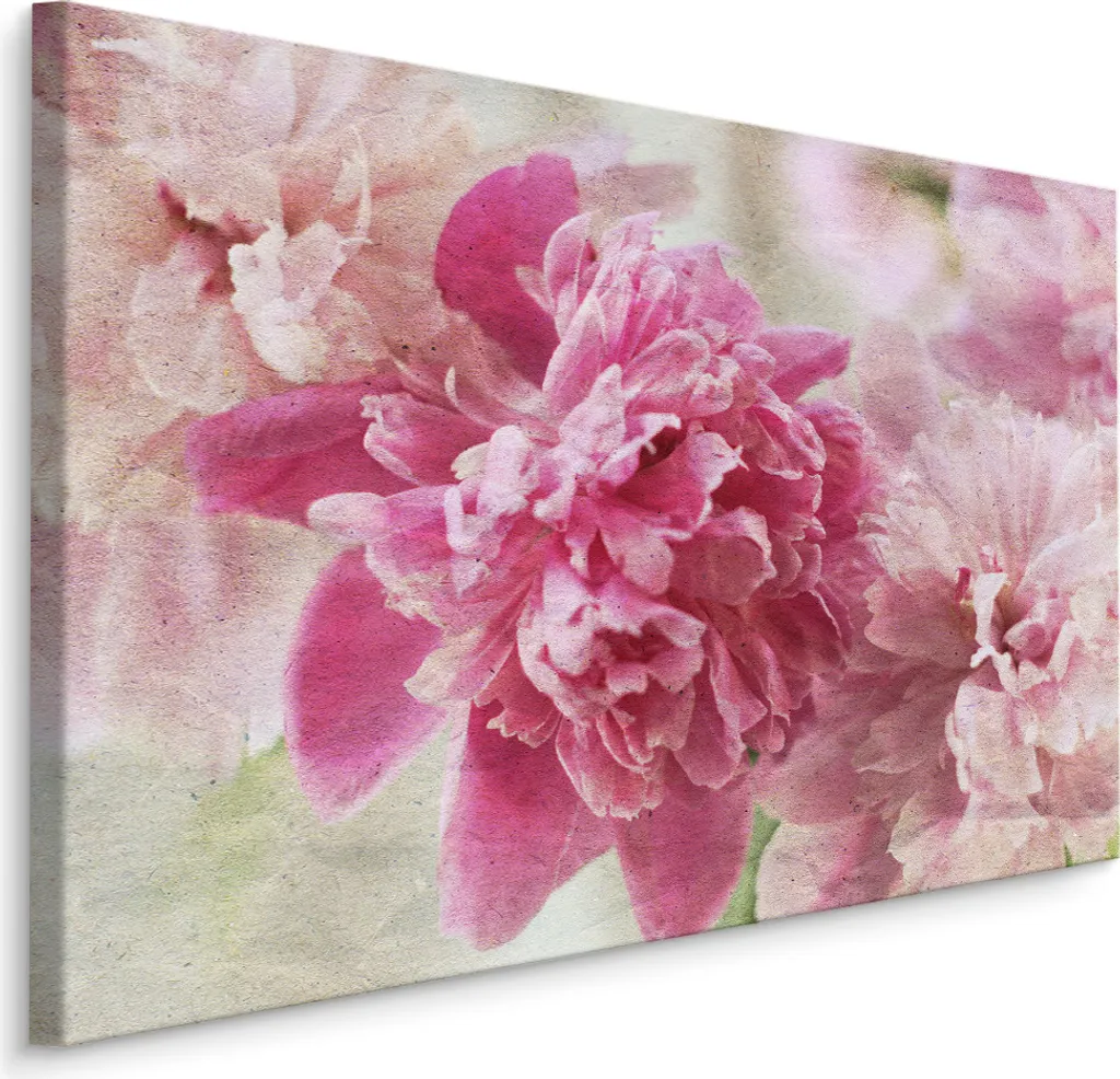 Favolosa carta da parati su tela 100x70 cm XXL stampa d'arte peonie fiori natura