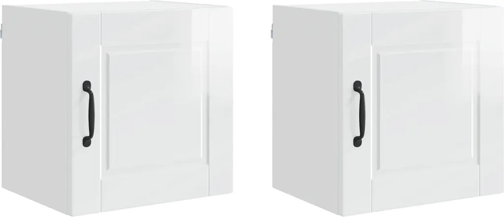 Mobili Cucina Bianchi Lucidi 2 Pezzi | Pensili Design 40x31x40 cm