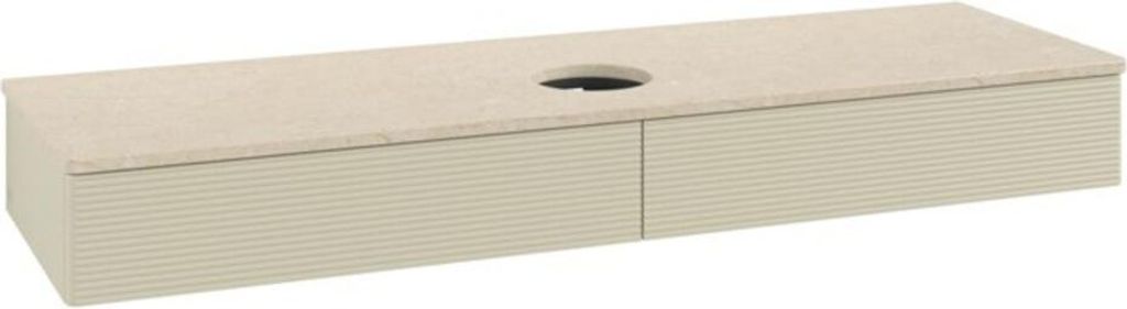 V&B Waschtischunterschrank mit Frontstruktur, mit Beleuchtung Antao 160x50cm, WBP-farbe botti., si Gr m Lac