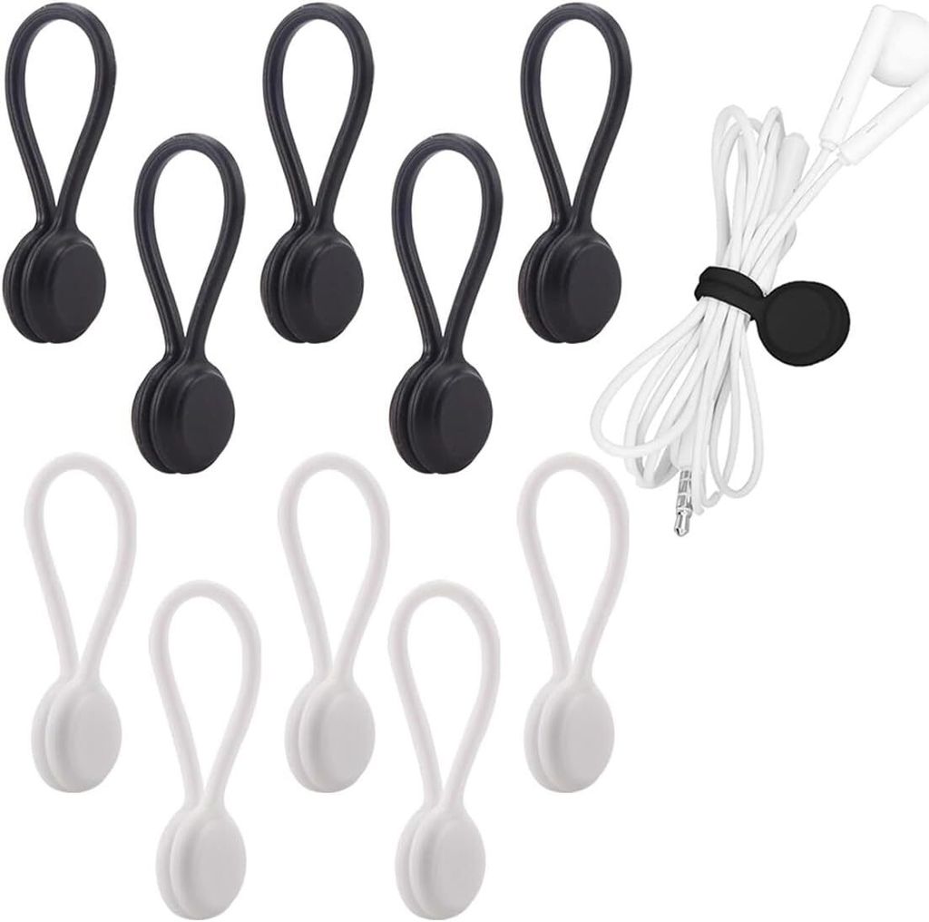 10 Stück magnetische Kabelbinder, MagneticTwist-Kabelbinder zum Bündeln und Organisieren, für Telefonladegeräte, Mäuse, Audiogeräte, Computer...