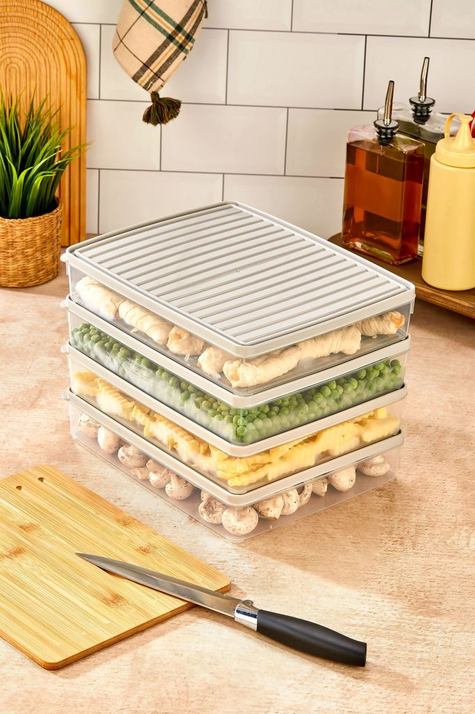 Hermia Concept, VÝTABOX4'LÜ-KREM 2,8LT, Aufbewahrungsbox-Set (4-teilig), Creme, 100 % KUNSTSTOFF, 27,5 x 5 x 22,5 cm