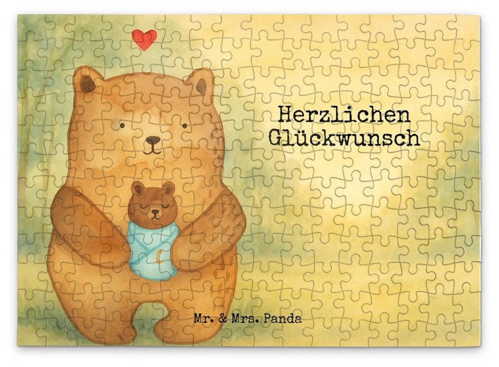 Mr. & Mrs. Panda Puzzle Bär Baby Design 192 Teile - Weiß - Geschenk, Mutter, Puzzlespiel, Geburt, Nichte, 1000, Eltern, 300, 2000, Geburtstag, Te...