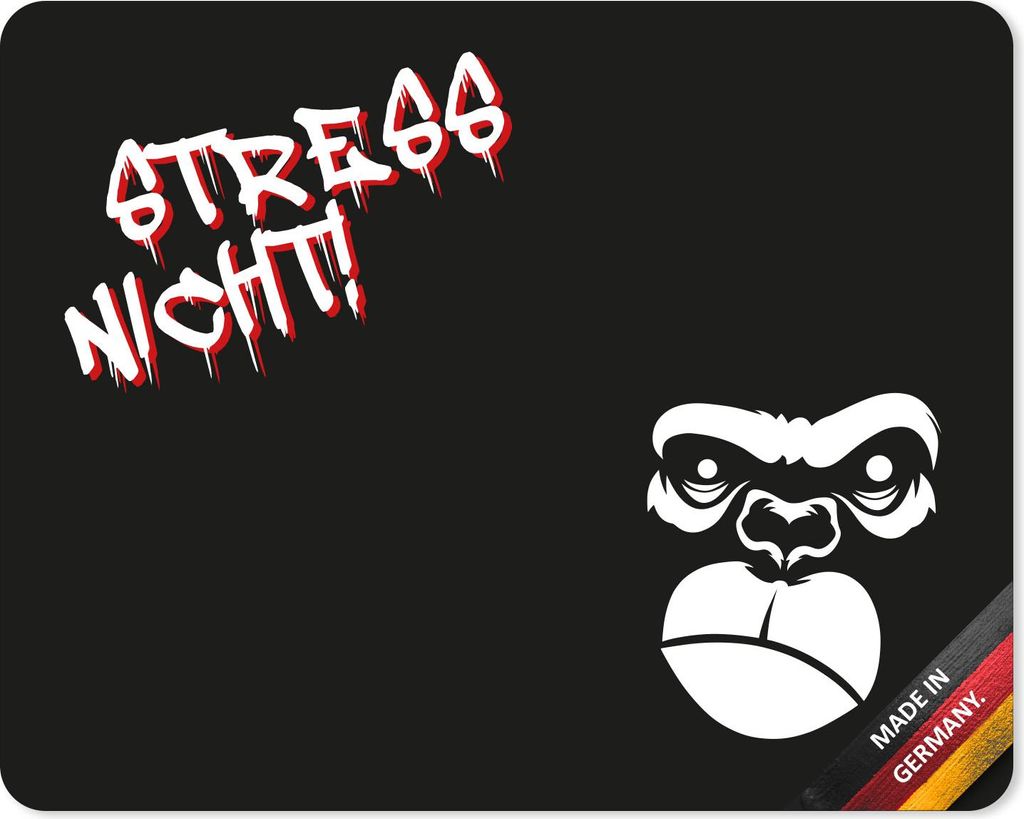 younikat Mauspad Gorilla Stress Nicht Motiv Büro-Spruch I 24 x 19 cm I Mousepad in Standard-Größe I rutschfest I lustig I dv1526