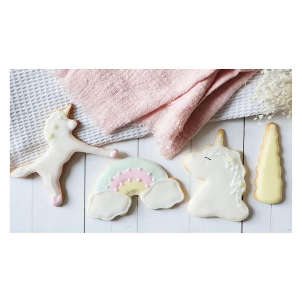 Tagliabiscotti Unicorno per Bambini | Set 4 Formine Divertenti Inox - 2