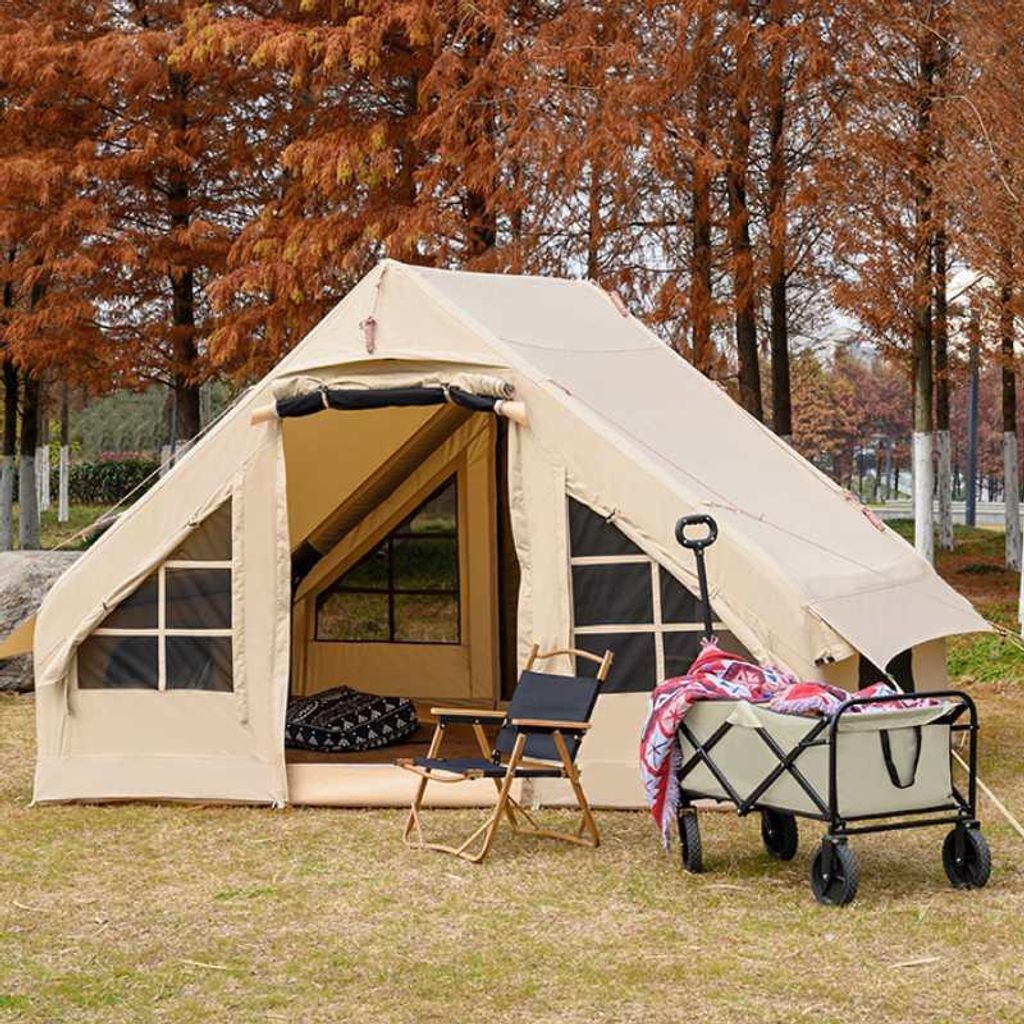 Outdoor Camping Zelt 3-5 Personen Wasserdicht Faltbar Familienzelt Sonnenschutz Oxford Pavillon Schnellaufbau Garten Picknick Party