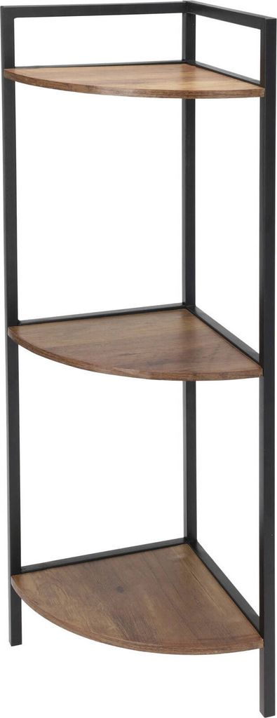 Rohový kovový regál, 3 police z MDF, 23,5 x 23,5 x 76 cm Obrázek produktu 