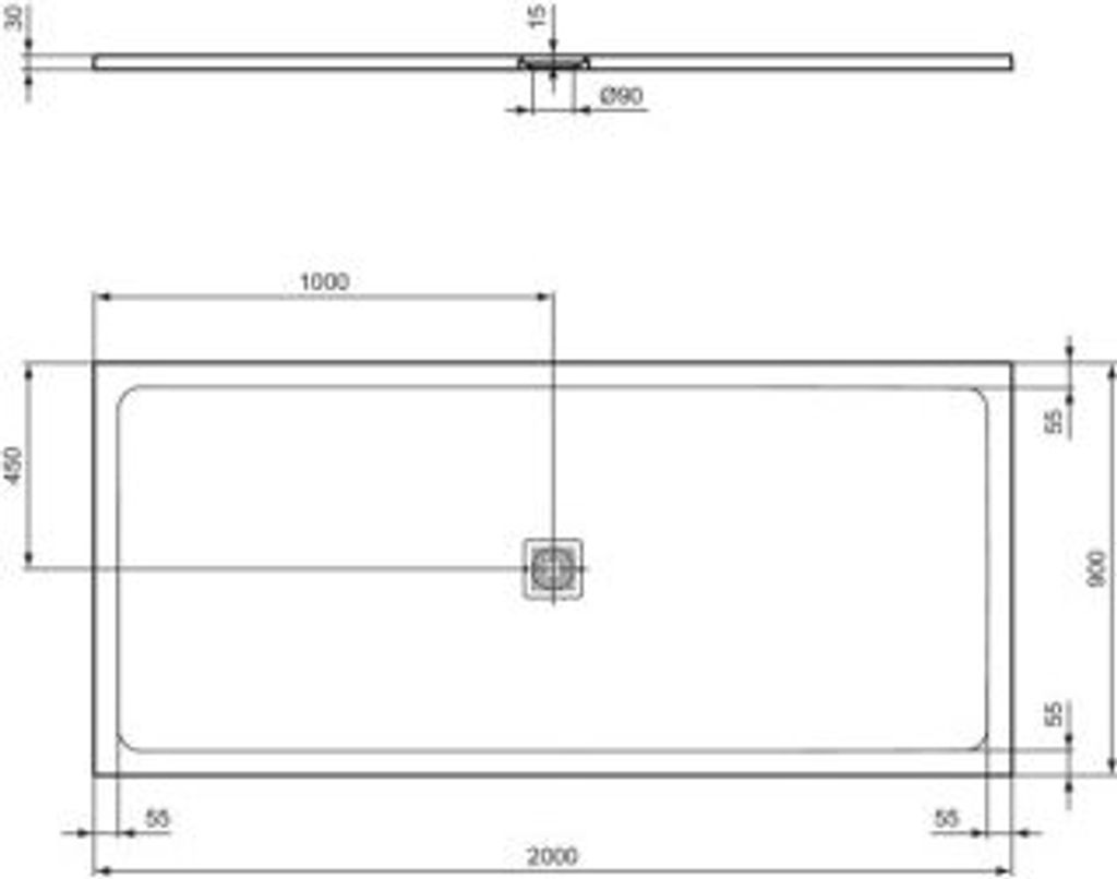 IDEAL STANDARD T5618FT Rechteck-Brausewanne Ultra Flat S +
