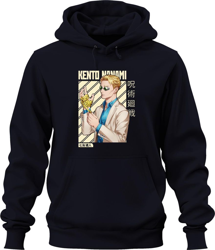 Kento Nanami Jujutsu Kaisen Anime Manga Anzug Geschenk Vintage Uni Hoodie Kapuzenpullover, Navy, S