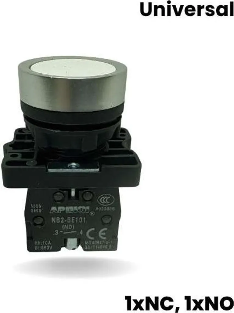 Bouton-poussoir ascenseur Ø22mm blanc 1 NO/1 NC remplace bouton cassé