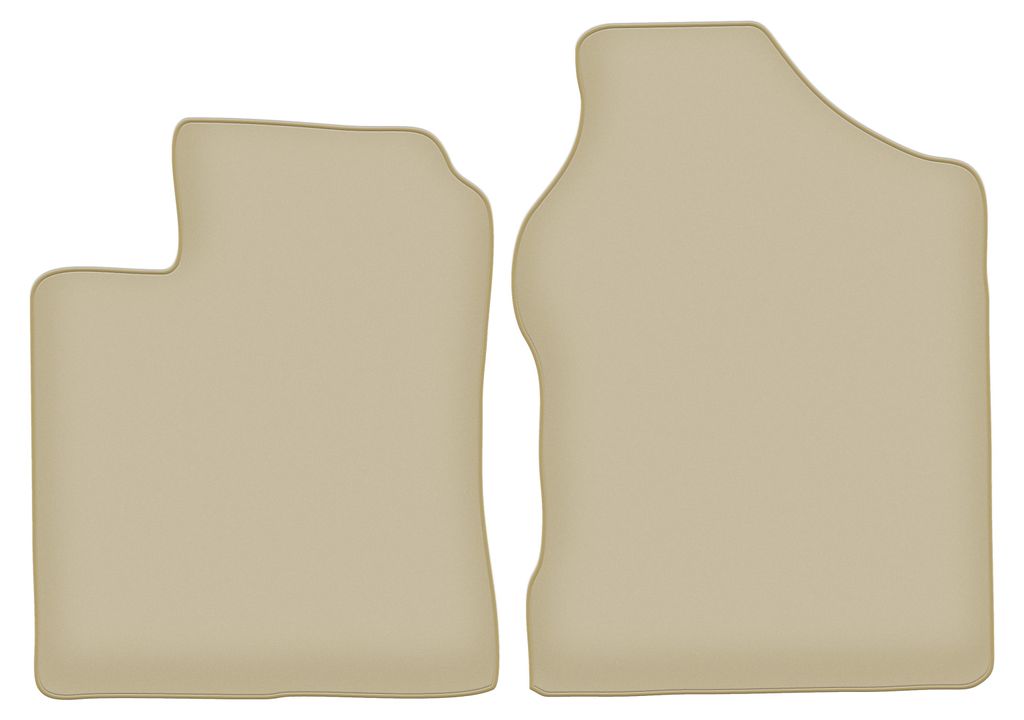 Velours-Fußmatten Vorne PREMIUM beige passend für Daihatsu Trevis (2006-2009, Schrägheck) – mit Befestigungen – passgenau