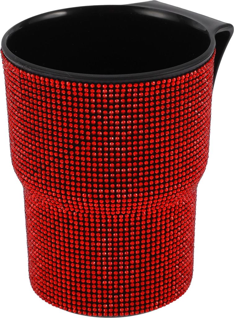 Auto-Mülltonne Müllbehälter Strasssteine Hängend 3,9" Breite 4,7" Höhe Rot Strasssteine Kunststoff