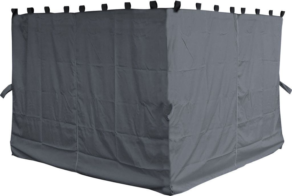 4 Seitenteile für Pavillon Nizza 3x4m Seitenwand Grau Produktbild 