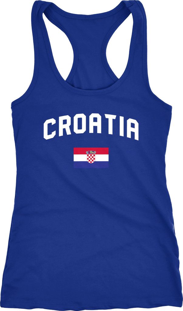 Damen Tanktop Kroatien Croatia Hrvatska WM Fußball Weltmeisterschaft 2018 World Cup Fan-Shirt Moonworks blau XL