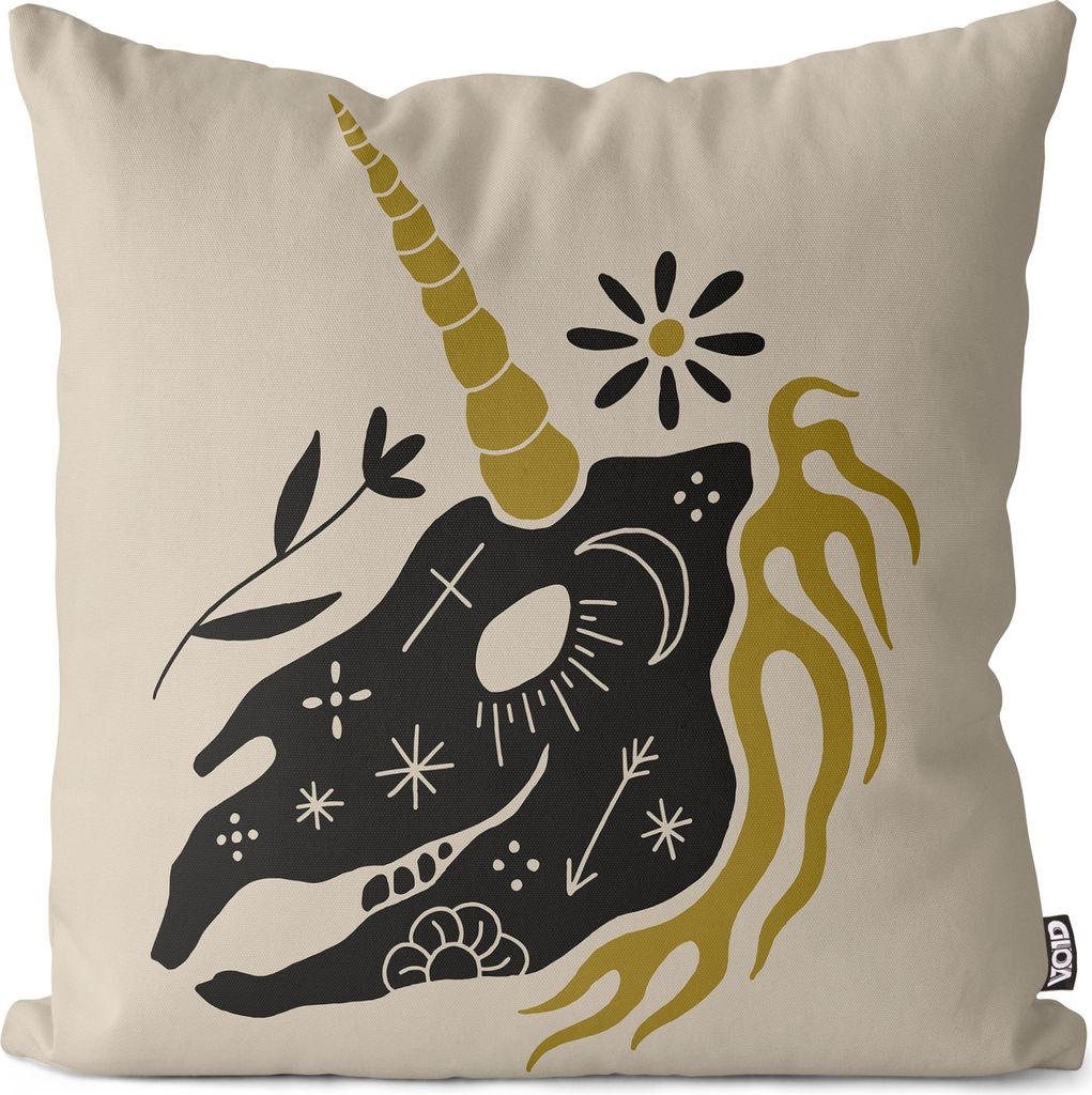 VOID Einhorn Grafik Skelett Kissenbezug Kissenhülle sofa couch wohnzimmer dekoration wasserfest Outdoor Garten Kissen bezug deko
