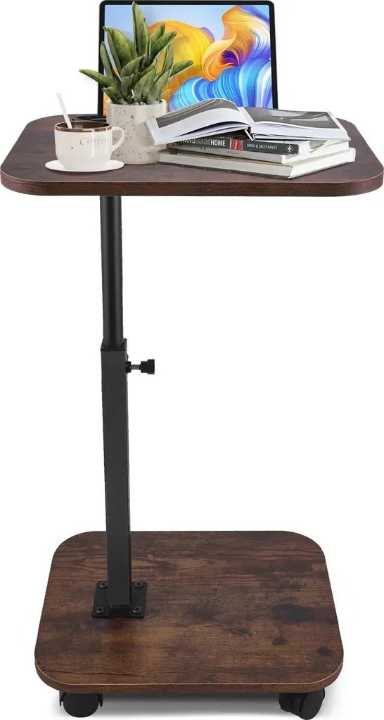 Table de lit pour ordinateur portable hauteur réglable marron chocolat