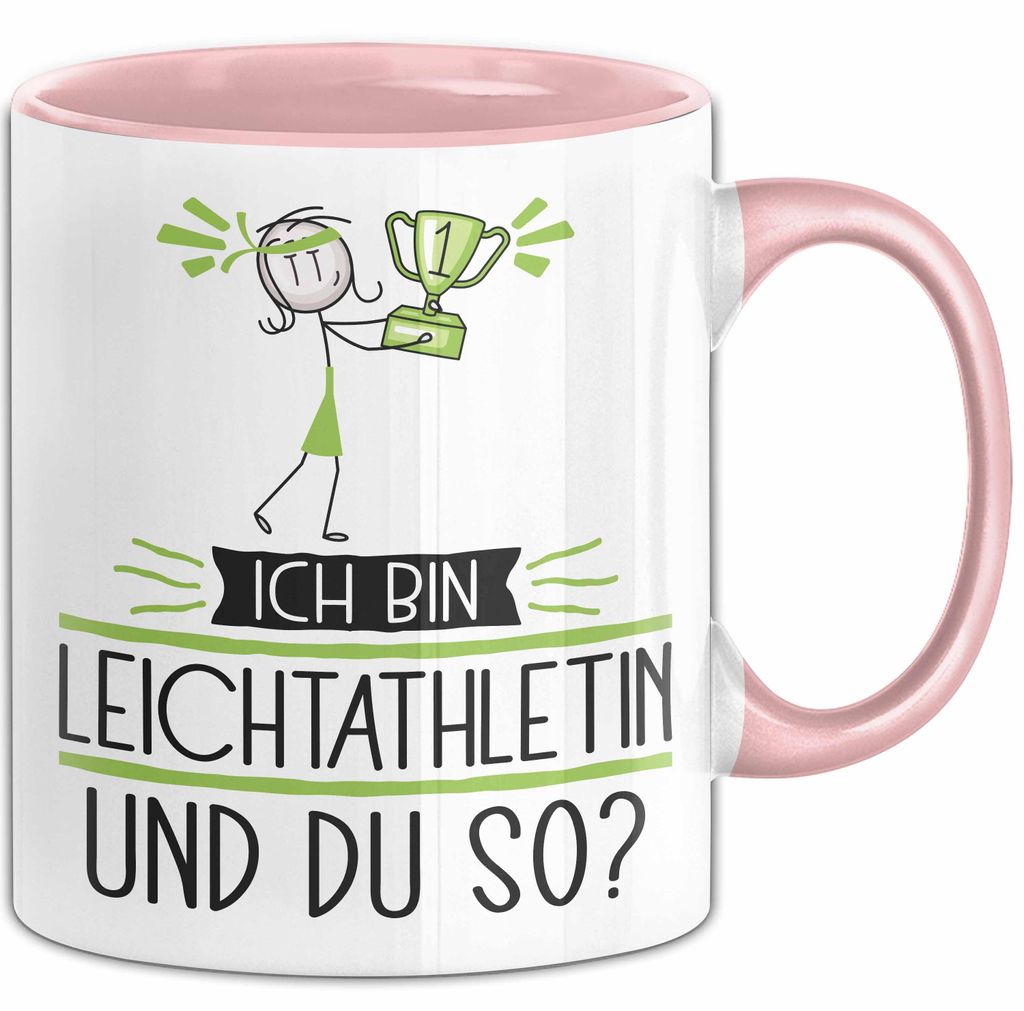 Leichtathletin Tasse Geschenk Ich Bin Leichtathletin Und Du So Geschenkidee Lustiger Spruch Becher (Rosa)