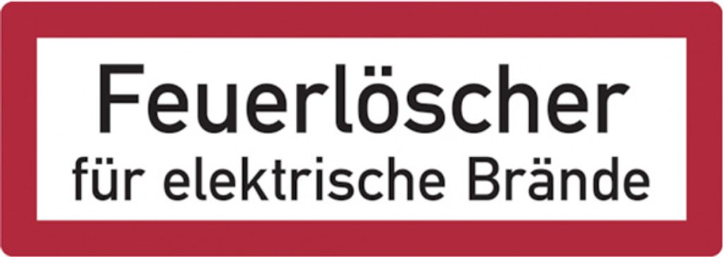Dreifke Feuerwehrschild, Feuerlöscher für elektrische Brände - DIN 4066 | Fo...