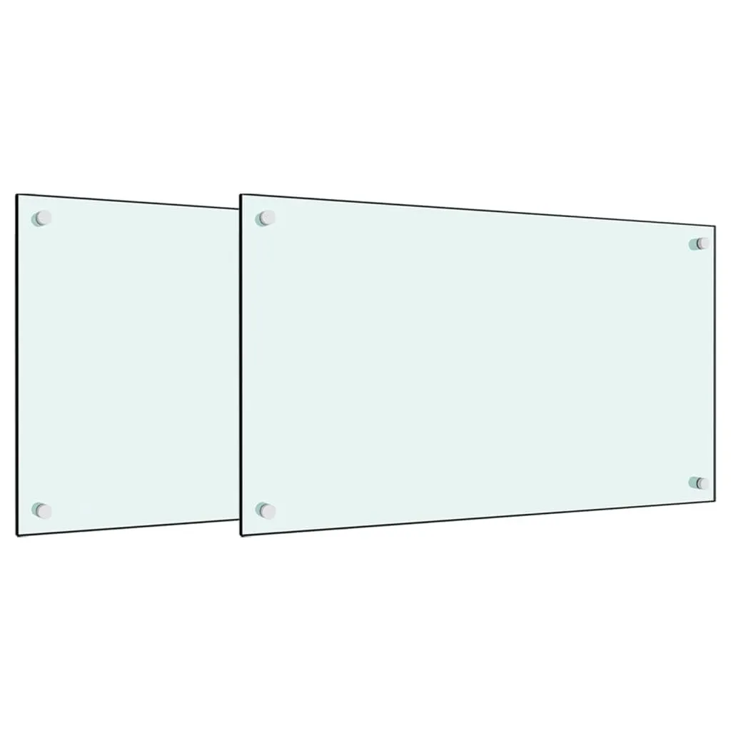 Set 2 Alzatine Paraschizzi Cucina Vetro Bianco 70x40 cm vidaXL Offerta