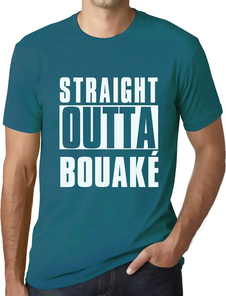 Herren Grafik T-Shirt Direkt aus Bouaké – Straight Outta Bouaké – Öko-Verantwortlich Vintage Jahrgang Kurzarm Lustige Druck Geburtstag Gesch...