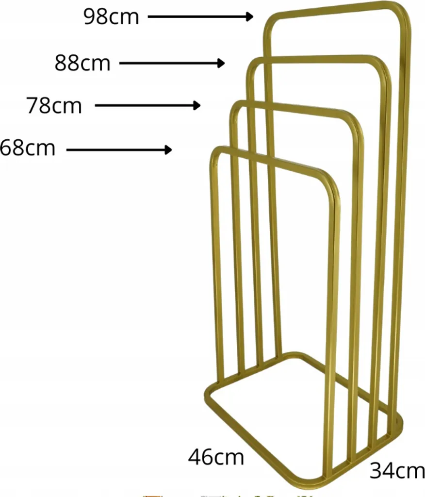 HMP Portasciugamani Oro Loft Gold - Piantana Bagno Chic Metal Solid - 3
