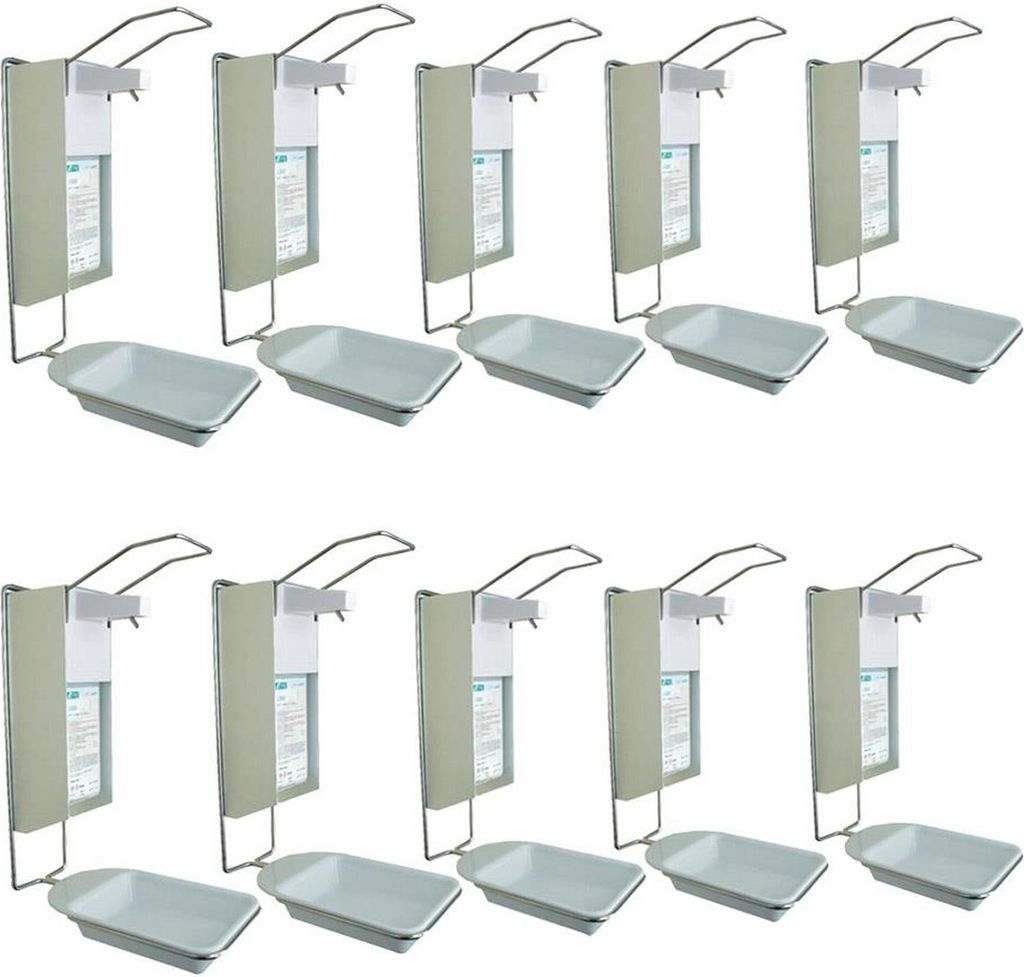10 Desinfektionsspender mit Abtropfschale | Alu/Kunststoff | 1000 ml