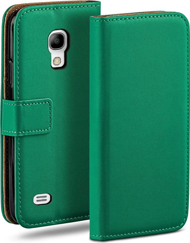 moex Book Case kompatibel mit Samsung Galaxy S4 - Hülle 360 Grad klappbar, Dunkelgrün