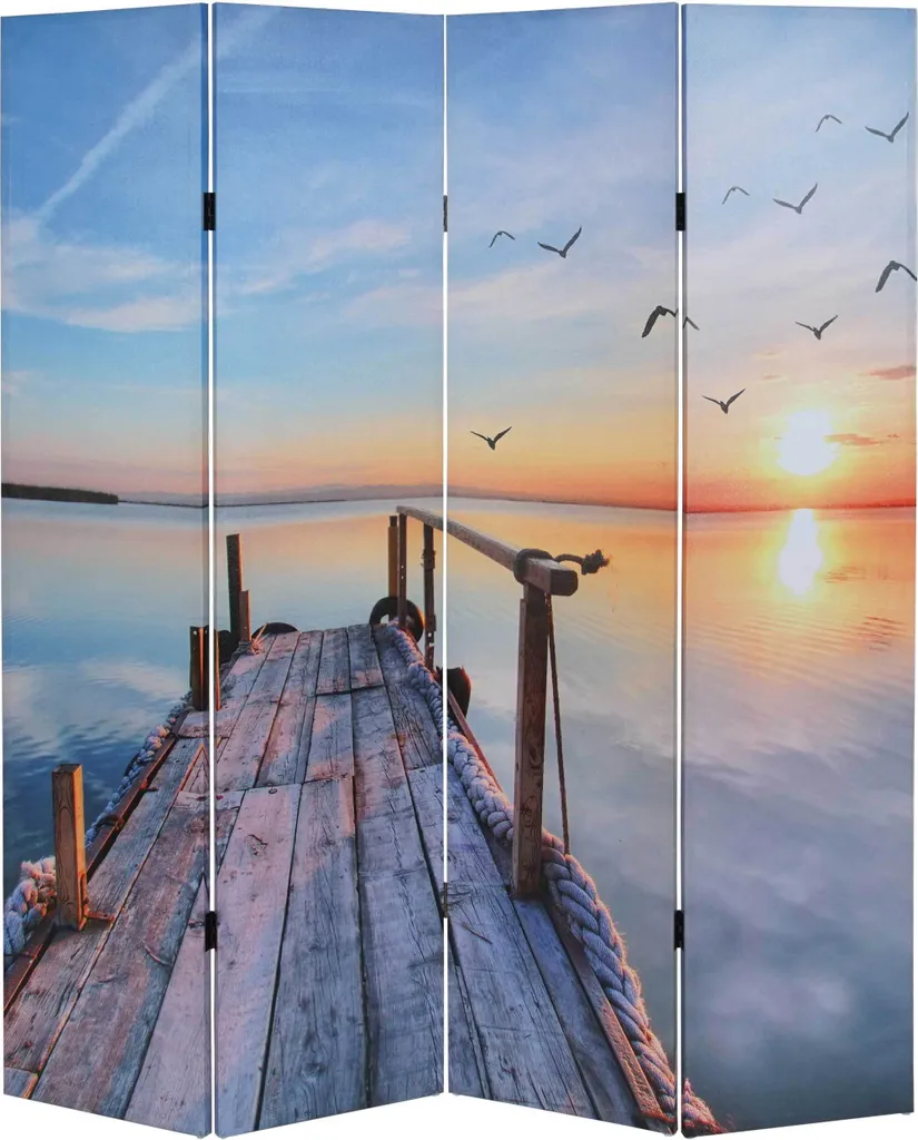 Paravent certifié MVG grand format 180x160 motif crépuscule