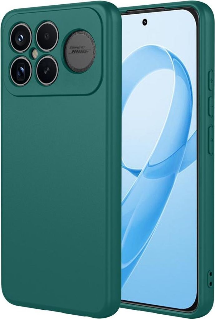 Hülle für Xiaomi Poco F8 Ultra - Phonesta Soft Silk Silikon Back Cover - Dunkelgrün