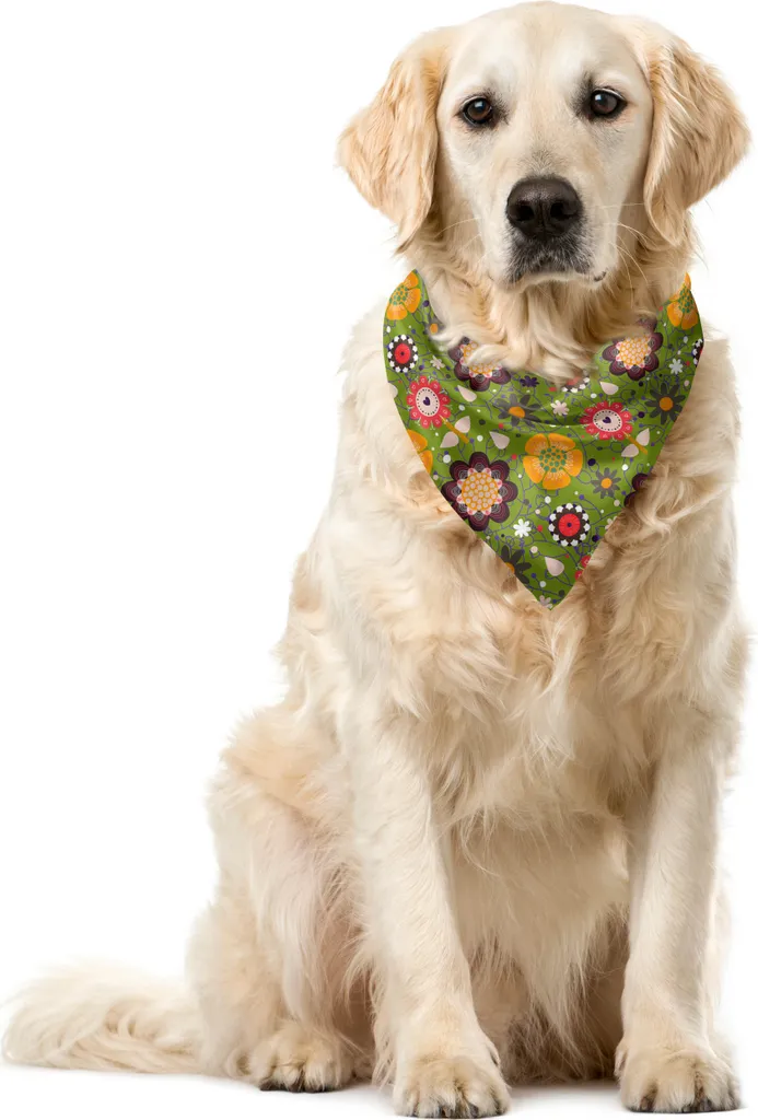 Bandana Resistente ABAKUHAUS 40x40 Fiori Naturali per Cani e Gatti