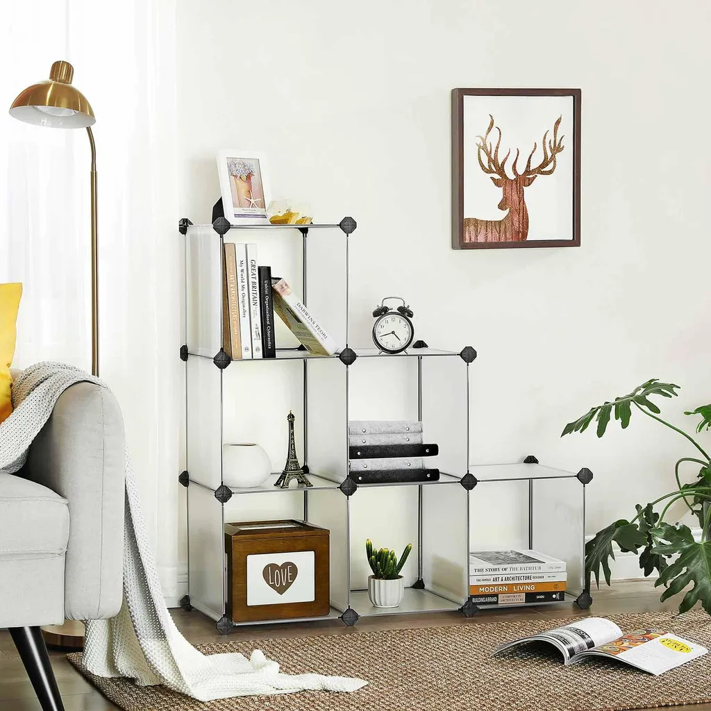 Petite étagère blanche 6 cases pour chambre d'enfant ou studio malin