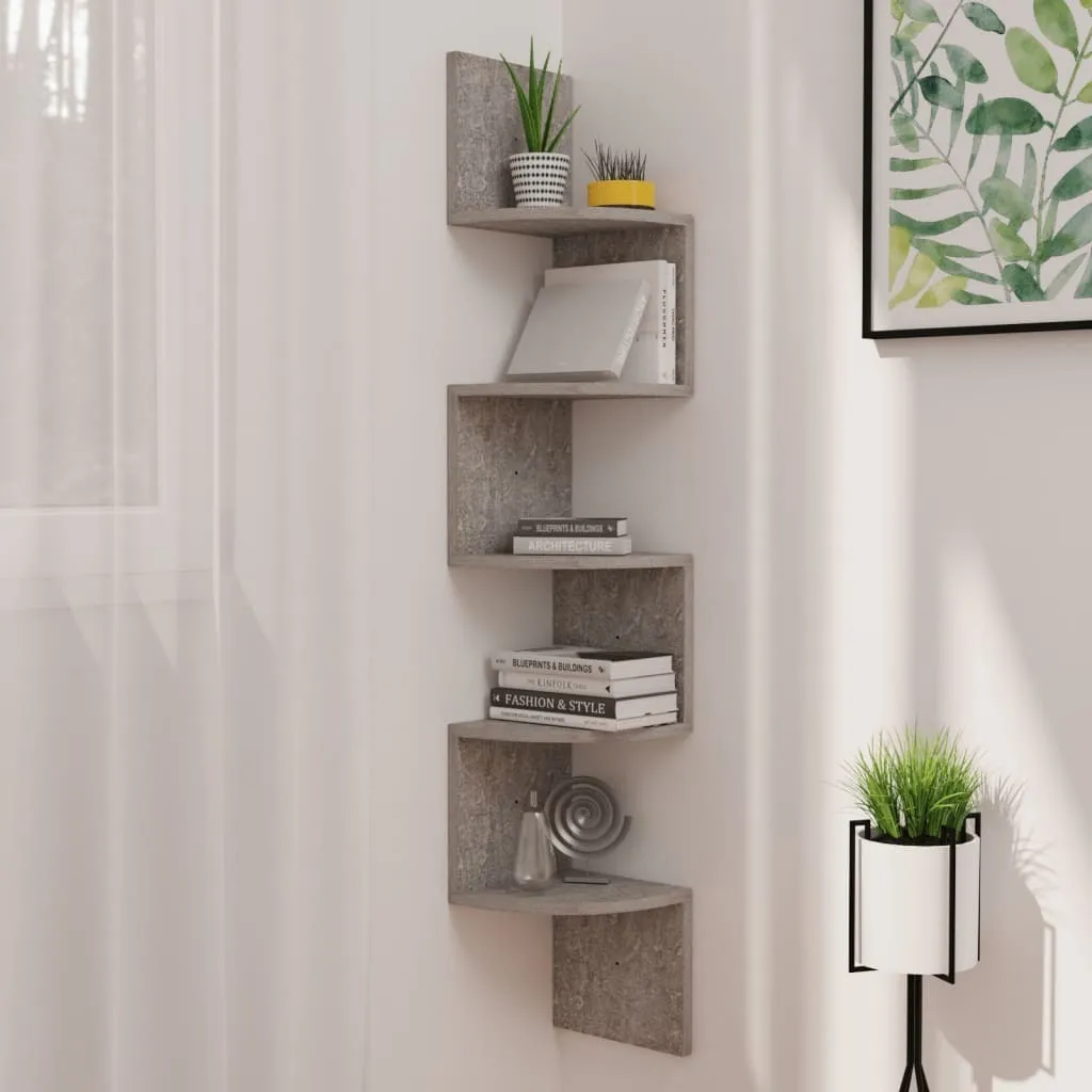 Maison Exclusive Scaffale Angolare 19x19x123cm Grigio Cemento