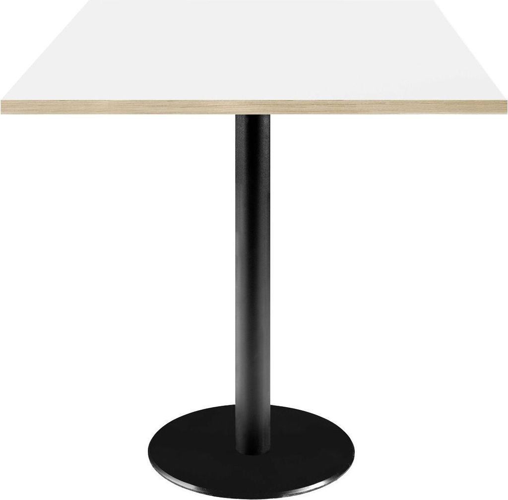 Tisch 70 x 70 cm – weißes Rom-Modell mit Holzkanten