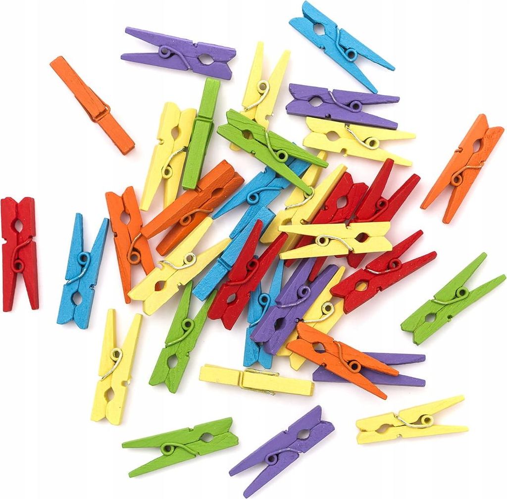 Mini-Wäscheklammern aus Holz, bunter Mix, 3 cm, 30 Stück.