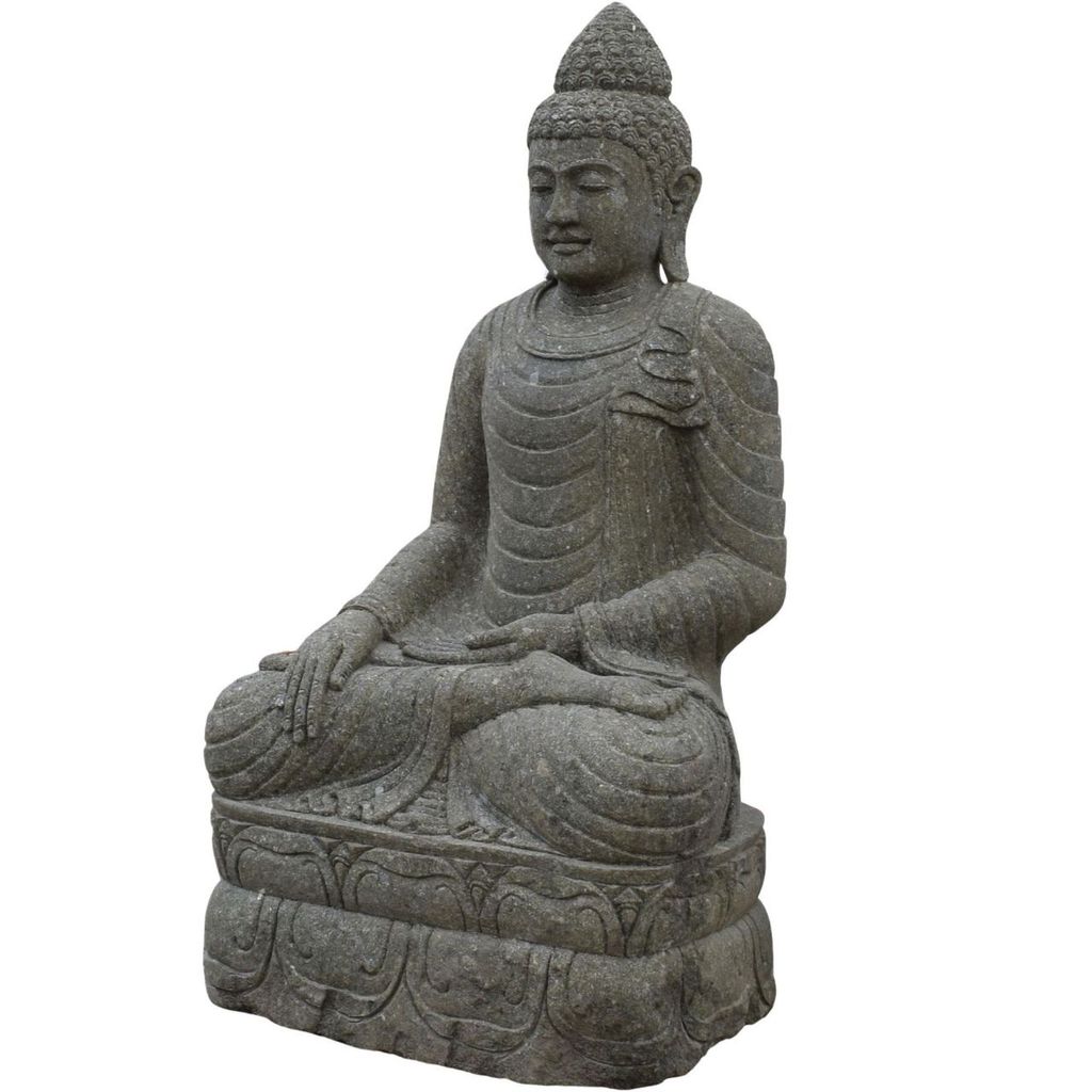 Stonox Buddha Figur Haridwar Erdberührung Naturstein 65x80x152 cm