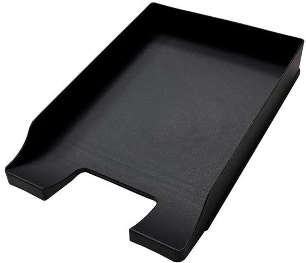 Rangement bureau plastique noir ultra plat 35x25cm pour tiroir et table