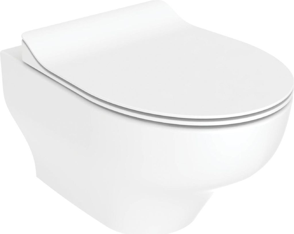 Creavit NESS Wand-WC mit Bidetfunktion Tornado Flush randlos ohne Bidethahn ohne WC-Sitz glänzend weiß