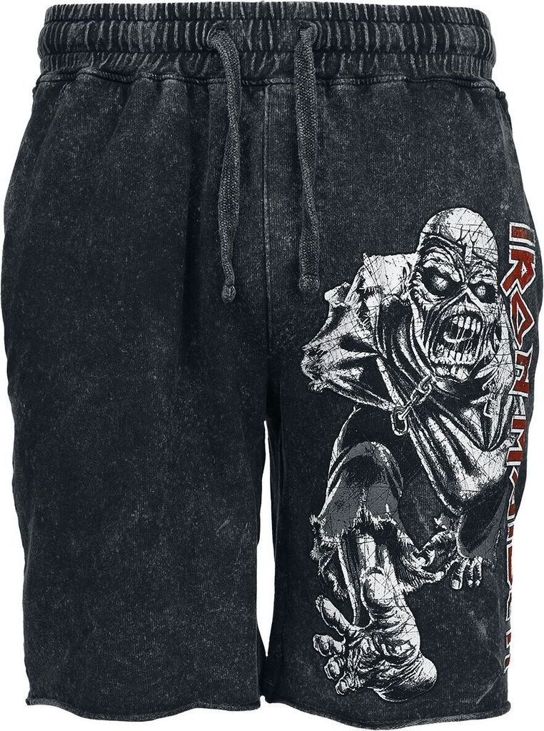 Iron Maiden Short Herren Eddie grau Band-Merch, Bands 100% Baumwolle XXL